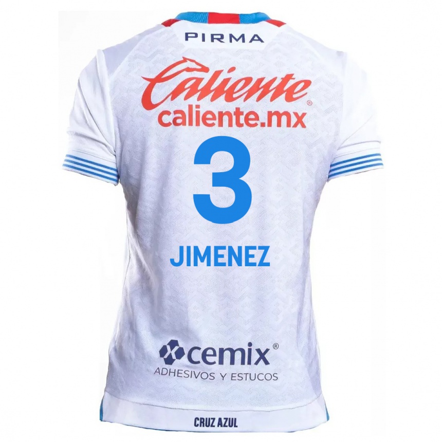 Vyrai Jaiber Jimenez #3 Balta Mėlyna Išvykos Marškinėliai 2024/25 T-Shirt