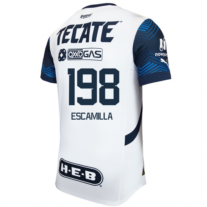 Vyrai Diego Escamilla #198 Balta Mėlyna Išvykos Marškinėliai 2024/25 T-Shirt