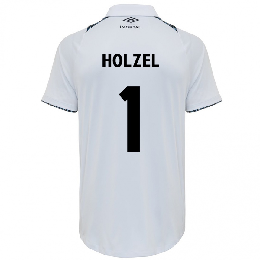 Vyrai Vivi Holzel #1 Balta Mėlyna Išvykos Marškinėliai 2024/25 T-Shirt