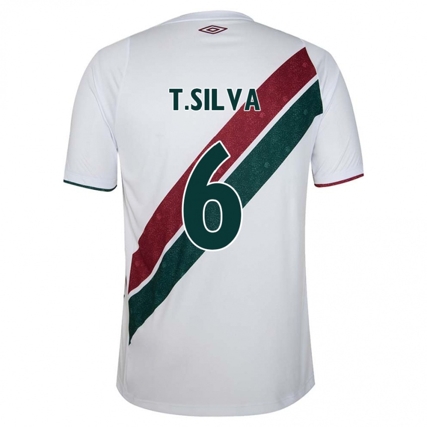 Vyrai Thiago Silva #6 Balta Žalia Kaštoninė Išvykos Marškinėliai 2024/25 T-Shirt