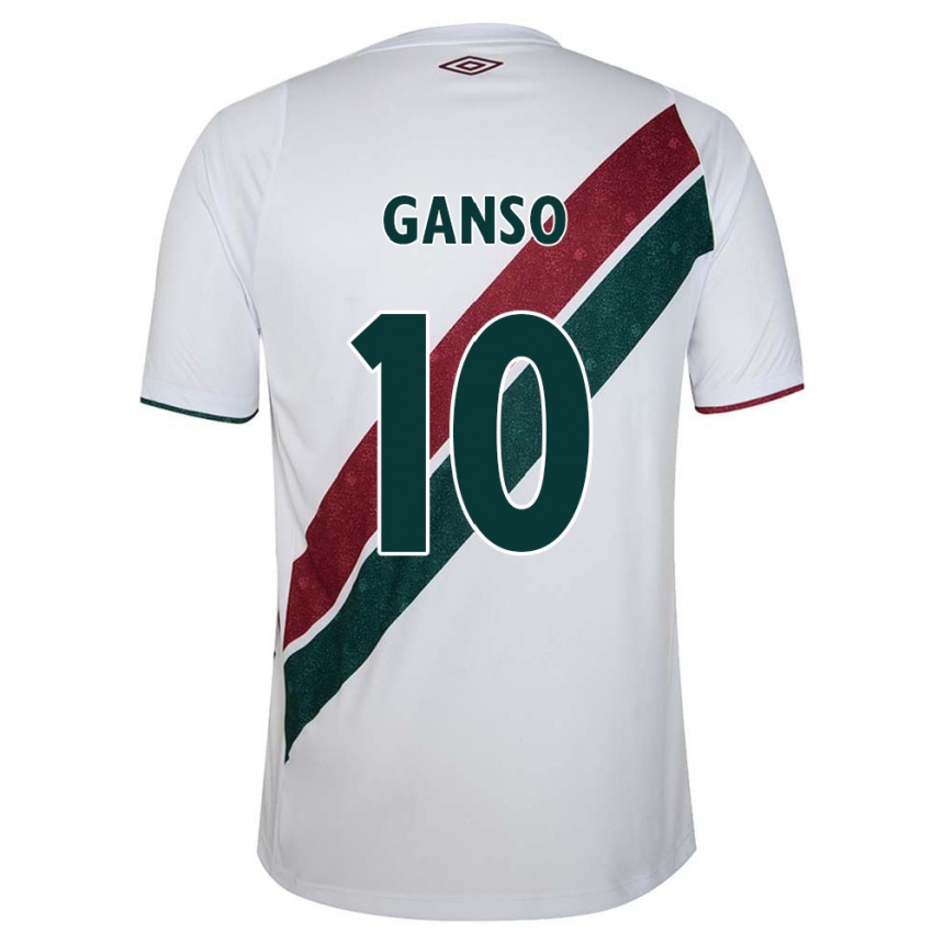 Vyrai Ganso #10 Balta Žalia Kaštoninė Išvykos Marškinėliai 2024/25 T-Shirt