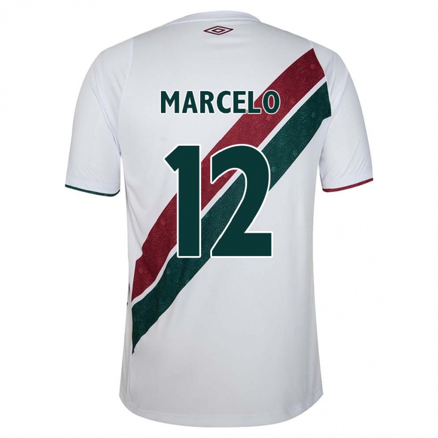 Vyrai Marcelo #12 Balta Žalia Kaštoninė Išvykos Marškinėliai 2024/25 T-Shirt