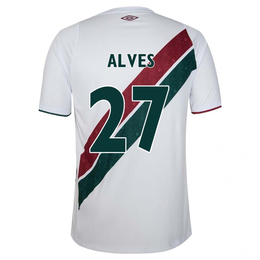 Vyrai Felipe Alves #27 Balta Žalia Kaštoninė Išvykos Marškinėliai 2024/25 T-Shirt