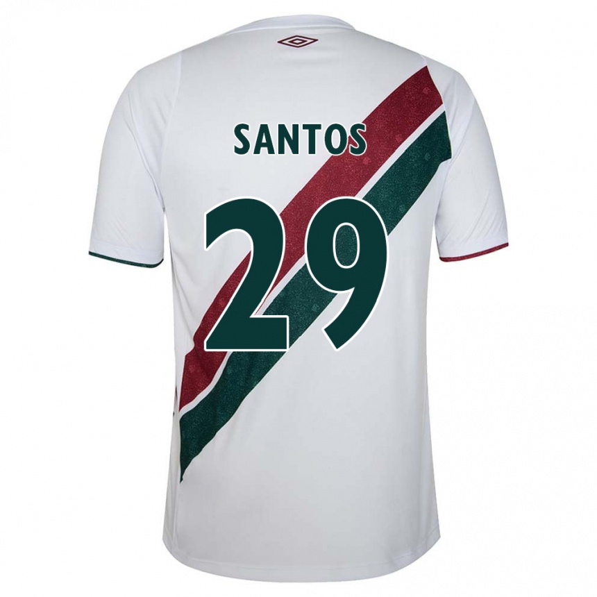 Vyrai Thiago Santos #29 Balta Žalia Kaštoninė Išvykos Marškinėliai 2024/25 T-Shirt