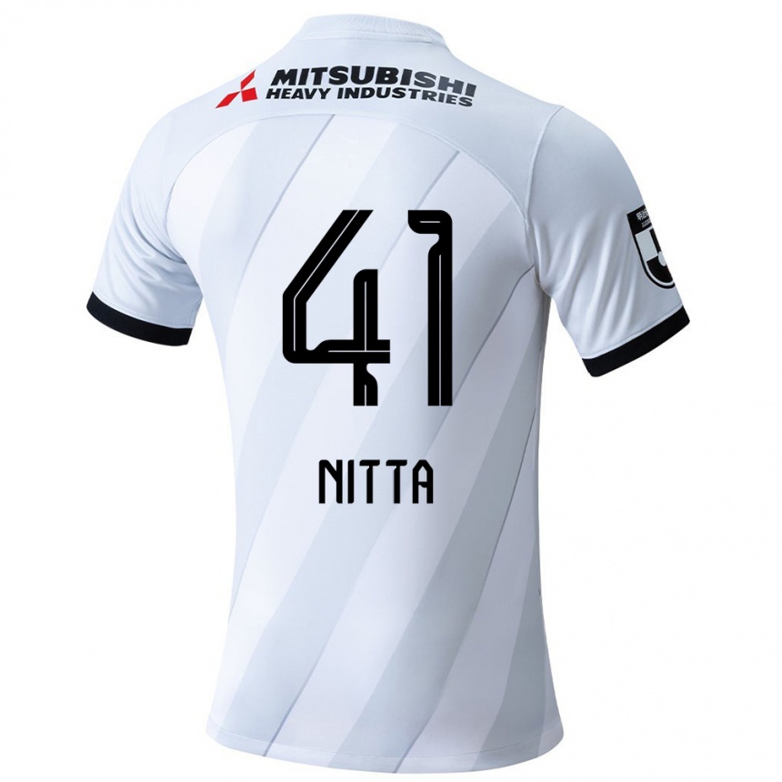 Vyrai Rio Nitta #41 Balta Pilka Išvykos Marškinėliai 2024/25 T-Shirt