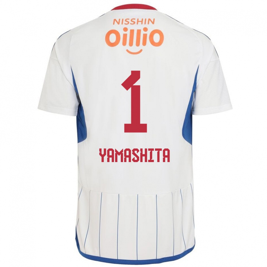 Vyrai Shoma Yamashita #1 Balta Mėlyna Raudona Išvykos Marškinėliai 2024/25 T-Shirt