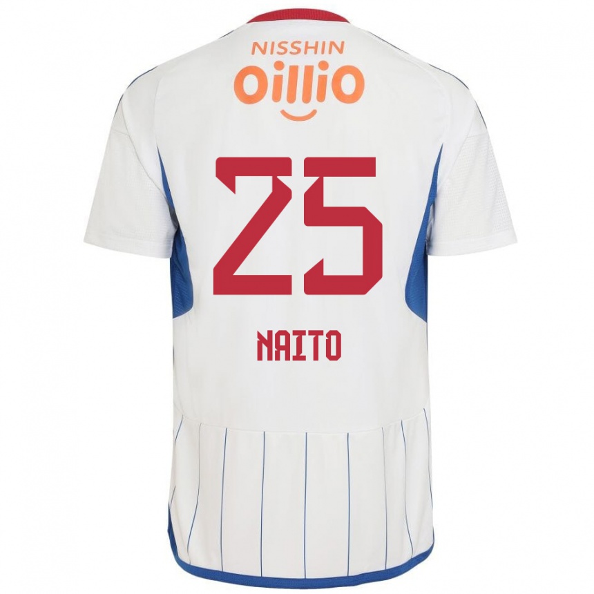 Vyrai Kiyomu Naito #25 Balta Mėlyna Raudona Išvykos Marškinėliai 2024/25 T-Shirt