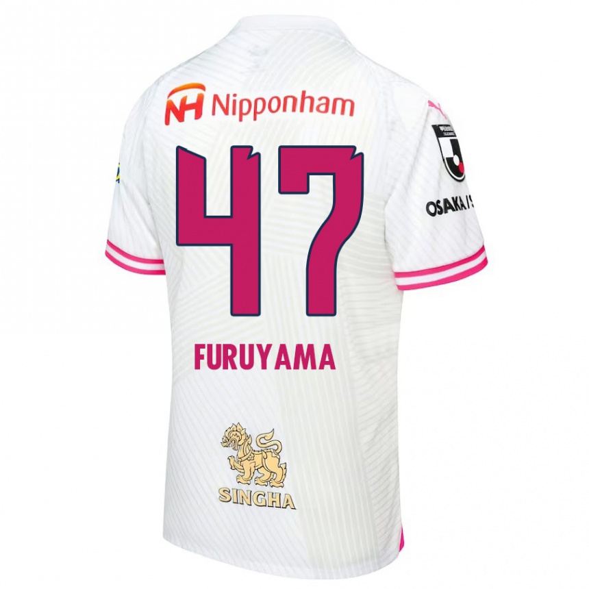 Vyrai Kengo Furuyama #47 Balta Rožinė Išvykos Marškinėliai 2024/25 T-Shirt