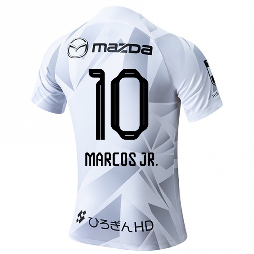 Vyrai Marcos Júnior #10 Balta Pilka Juoda Išvykos Marškinėliai 2024/25 T-Shirt