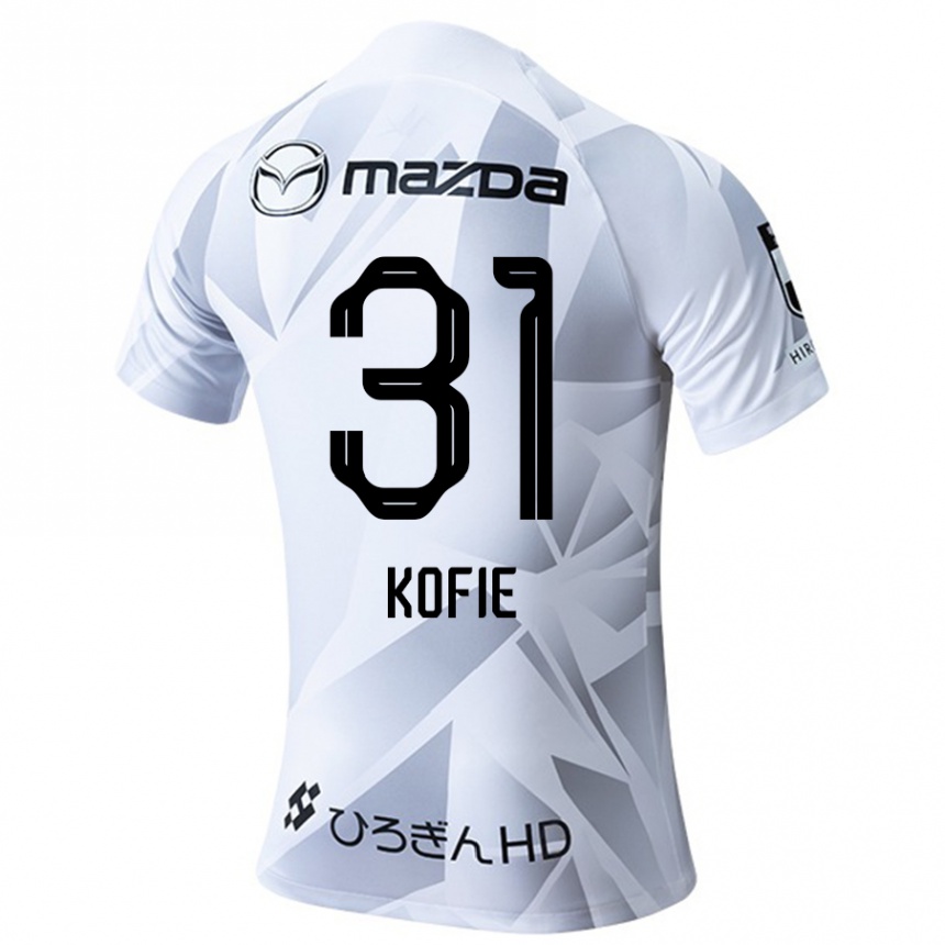 Vyrai Shota Kofie #31 Balta Pilka Juoda Išvykos Marškinėliai 2024/25 T-Shirt