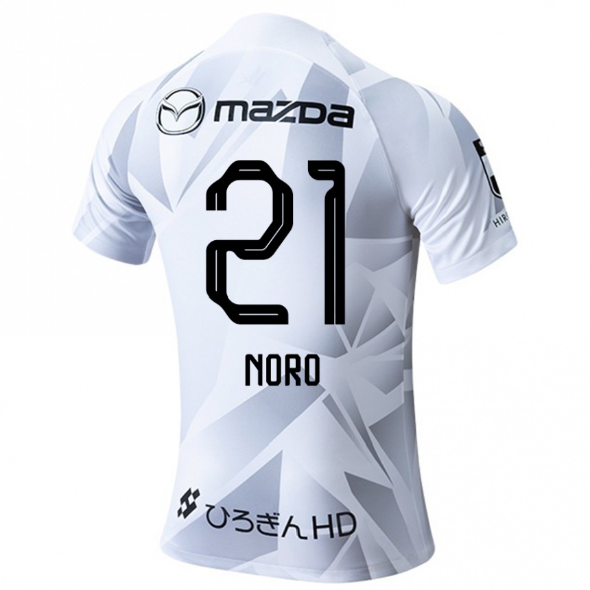 Vyrai Kaito Noro #21 Balta Pilka Juoda Išvykos Marškinėliai 2024/25 T-Shirt