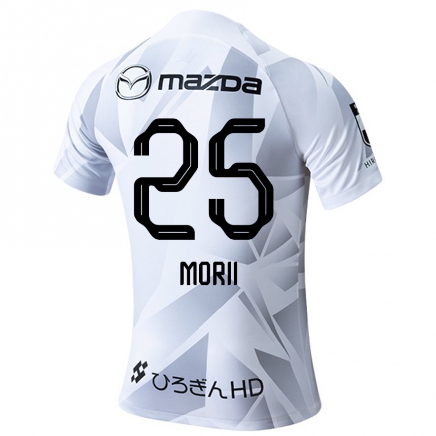 Vyrai Leedo Morii #25 Balta Pilka Juoda Išvykos Marškinėliai 2024/25 T-Shirt