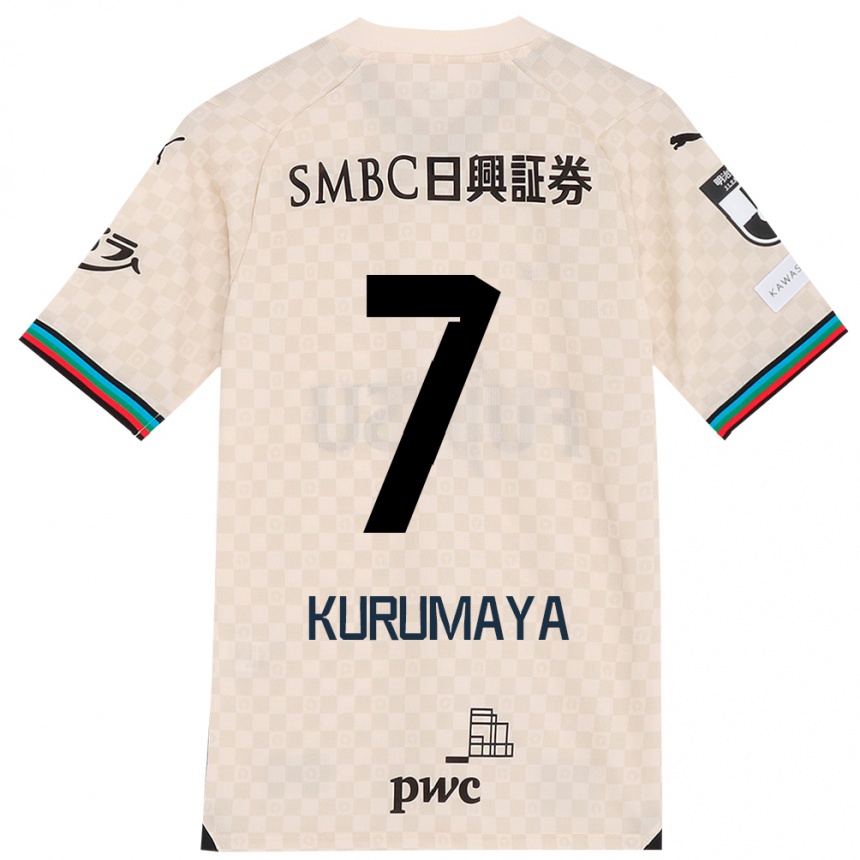 Vyrai Shintaro Kurumaya #7 Balta Pilka Išvykos Marškinėliai 2024/25 T-Shirt