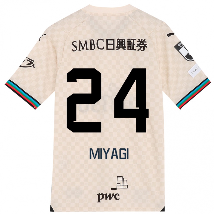 Vyrai Ten Miyagi #24 Balta Pilka Išvykos Marškinėliai 2024/25 T-Shirt