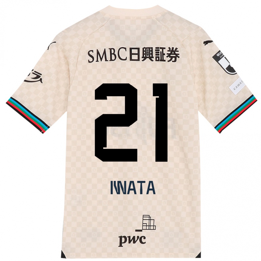 Vyrai Kantaro Iwata #21 Balta Pilka Išvykos Marškinėliai 2024/25 T-Shirt