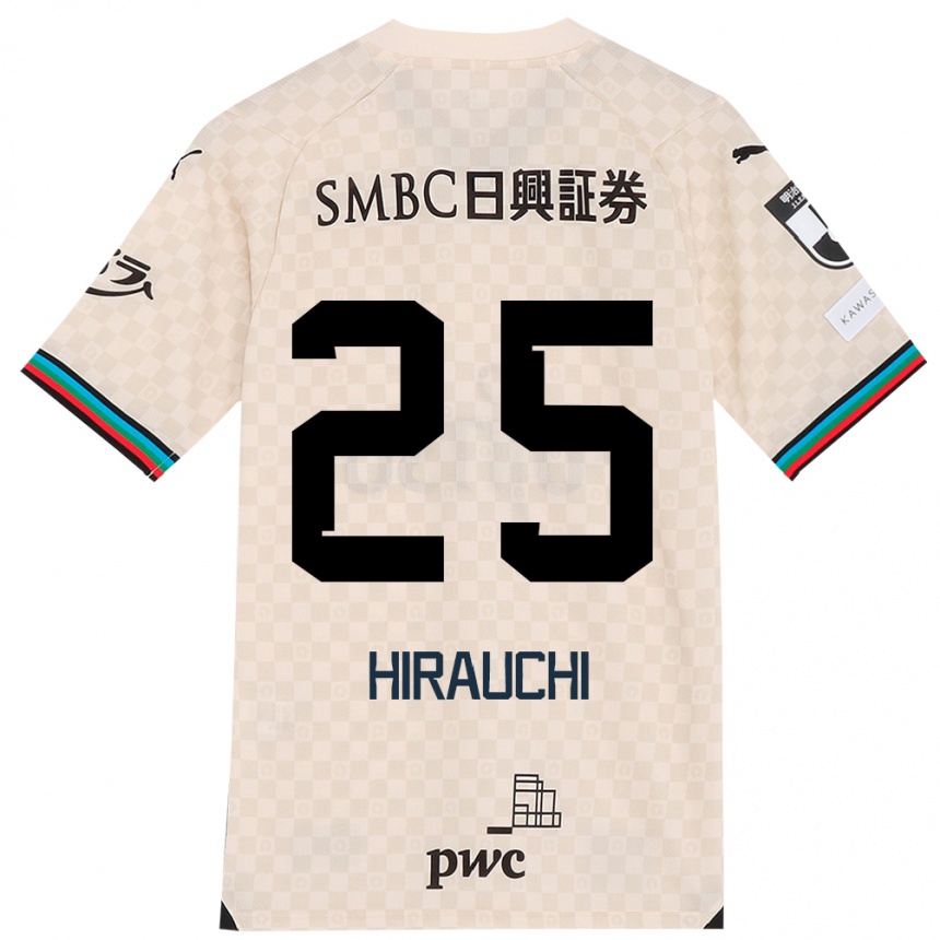 Vyrai Issei Hirauchi #25 Balta Pilka Išvykos Marškinėliai 2024/25 T-Shirt