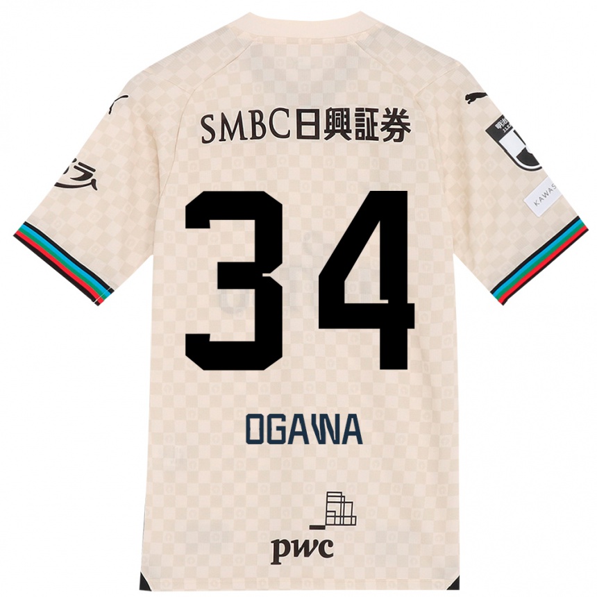 Vyrai Hiroto Ogawa #34 Balta Pilka Išvykos Marškinėliai 2024/25 T-Shirt