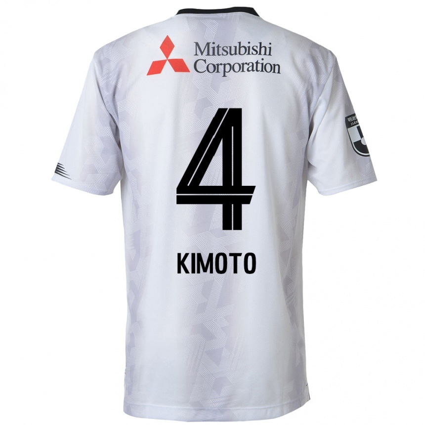 Vyrai Yasuki Kimoto #4 Balta Juoda Išvykos Marškinėliai 2024/25 T-Shirt