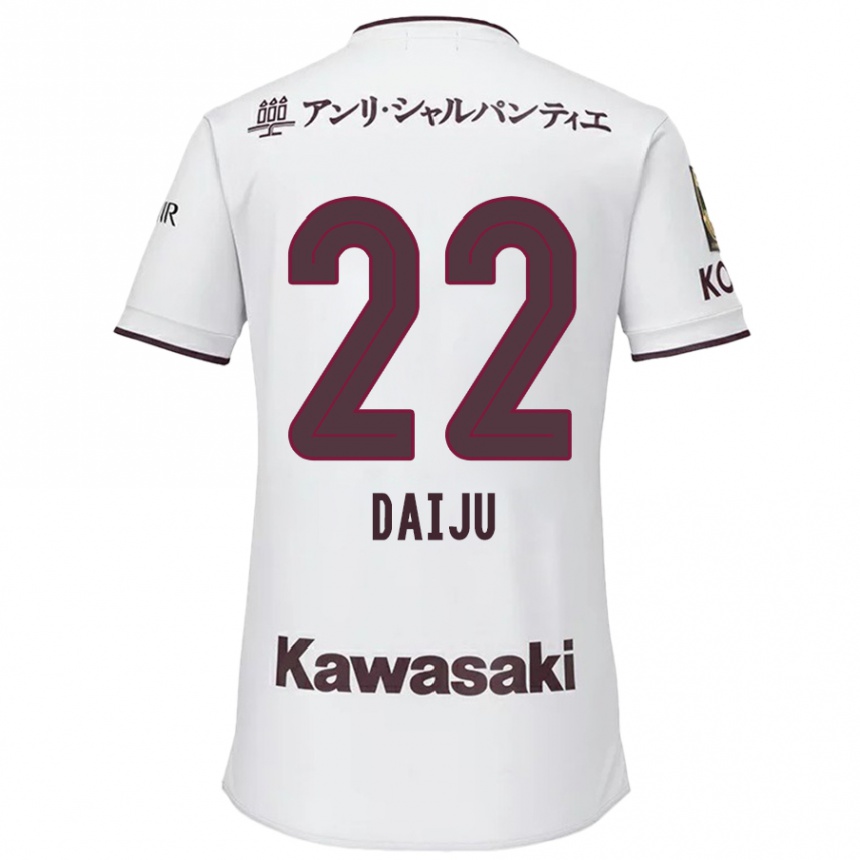 Vyrai Daiju Sasaki #22 Balta Raudona Išvykos Marškinėliai 2024/25 T-Shirt