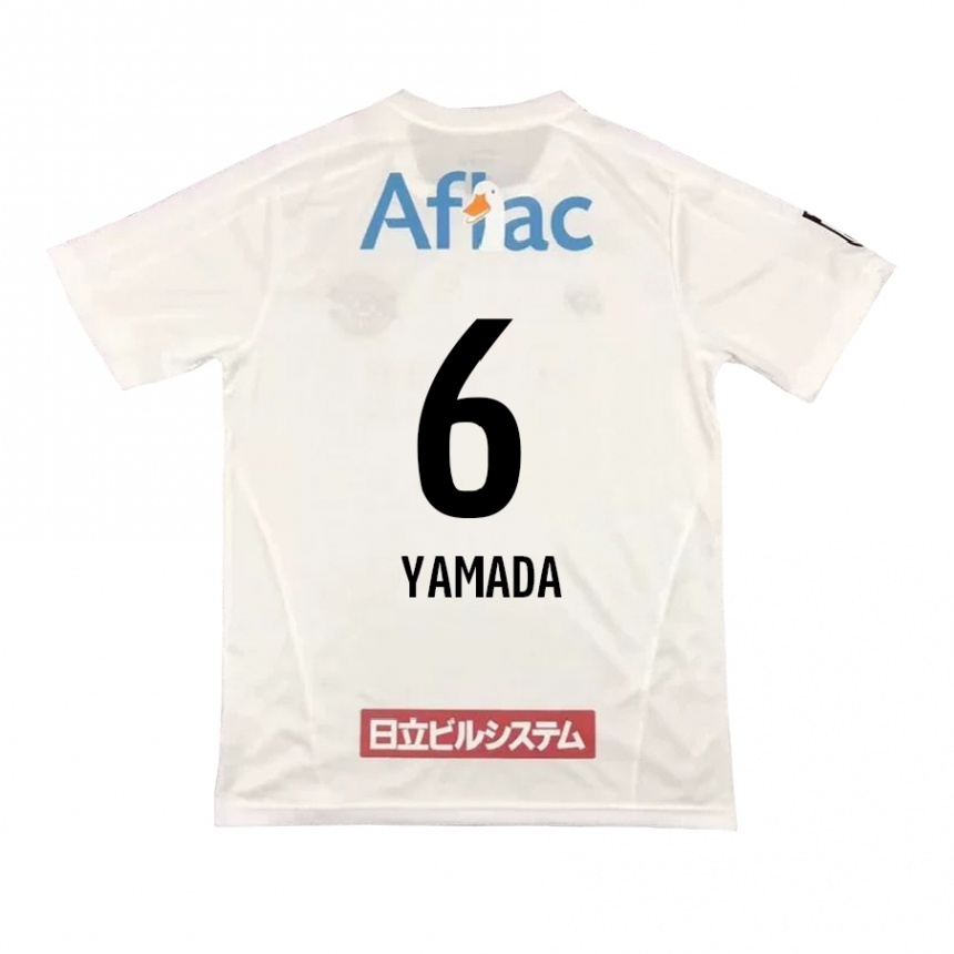 Vyrai Yuto Yamada #6 Balta Juoda Išvykos Marškinėliai 2024/25 T-Shirt