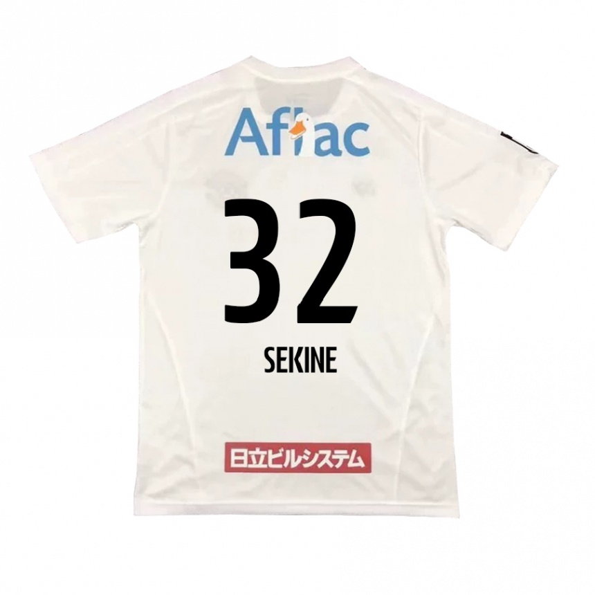 Vyrai Hiroki Sekine #32 Balta Juoda Išvykos Marškinėliai 2024/25 T-Shirt