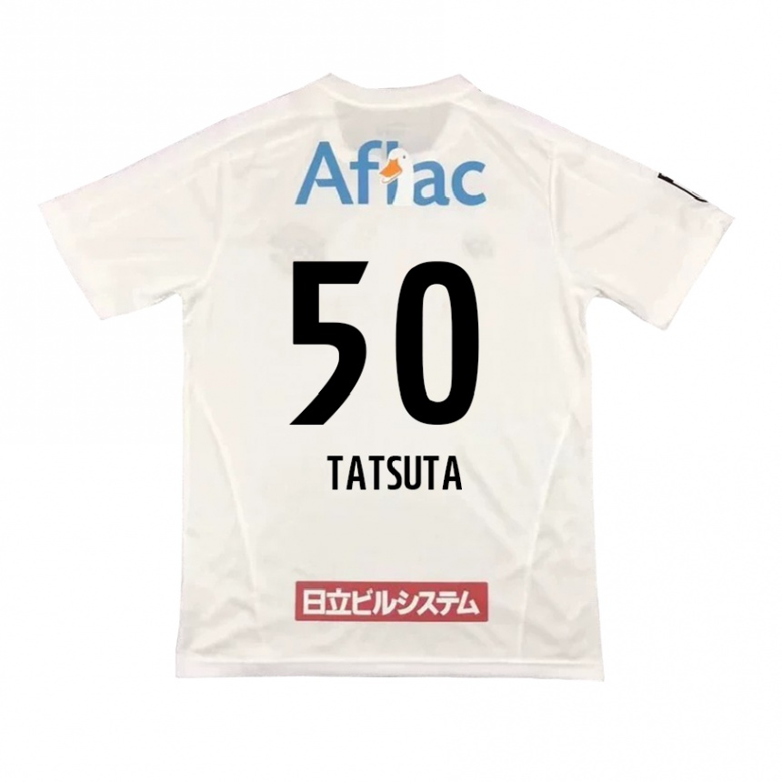 Vyrai Yugo Tatsuta #50 Balta Juoda Išvykos Marškinėliai 2024/25 T-Shirt