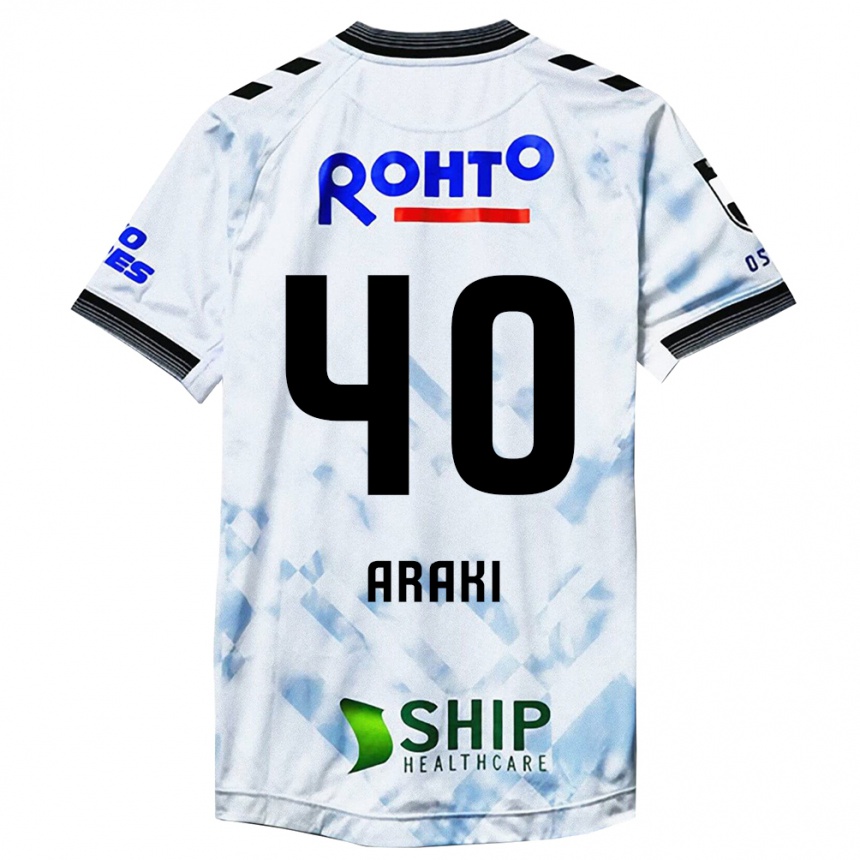 Vyrai Rui Araki #40 Balta Juoda Išvykos Marškinėliai 2024/25 T-Shirt