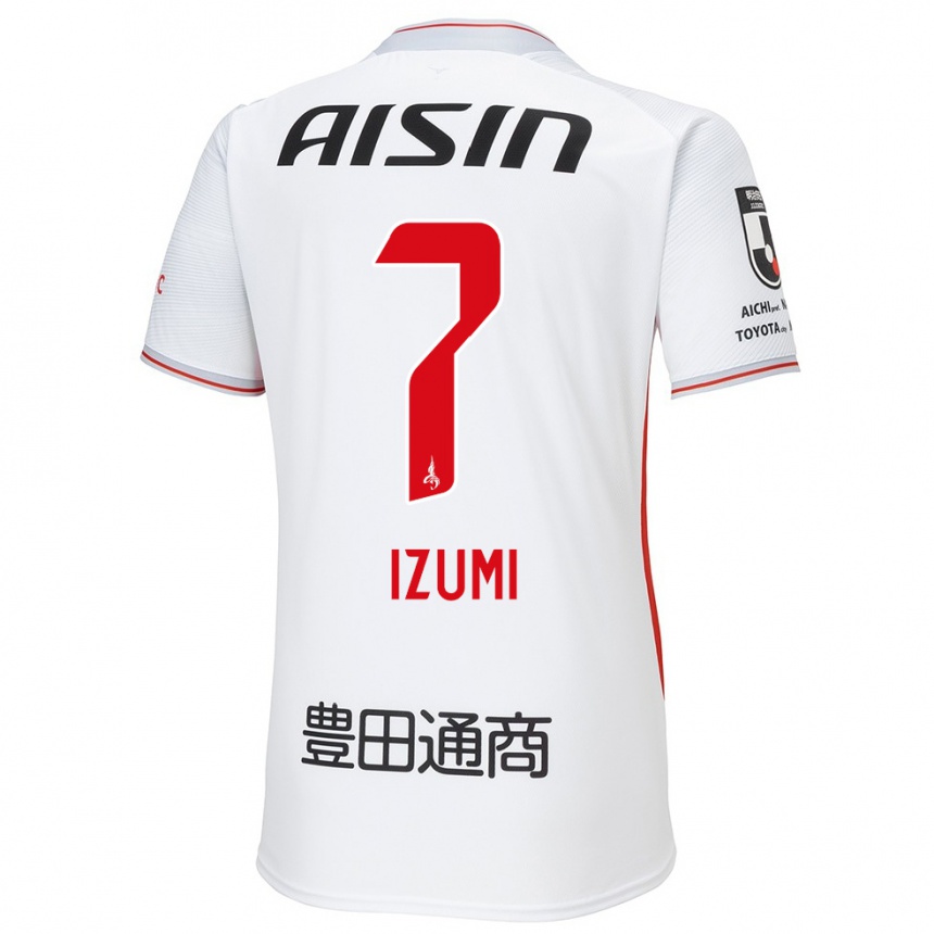 Vyrai Ryuji Izumi #7 Balta Geltona Raudona Išvykos Marškinėliai 2024/25 T-Shirt