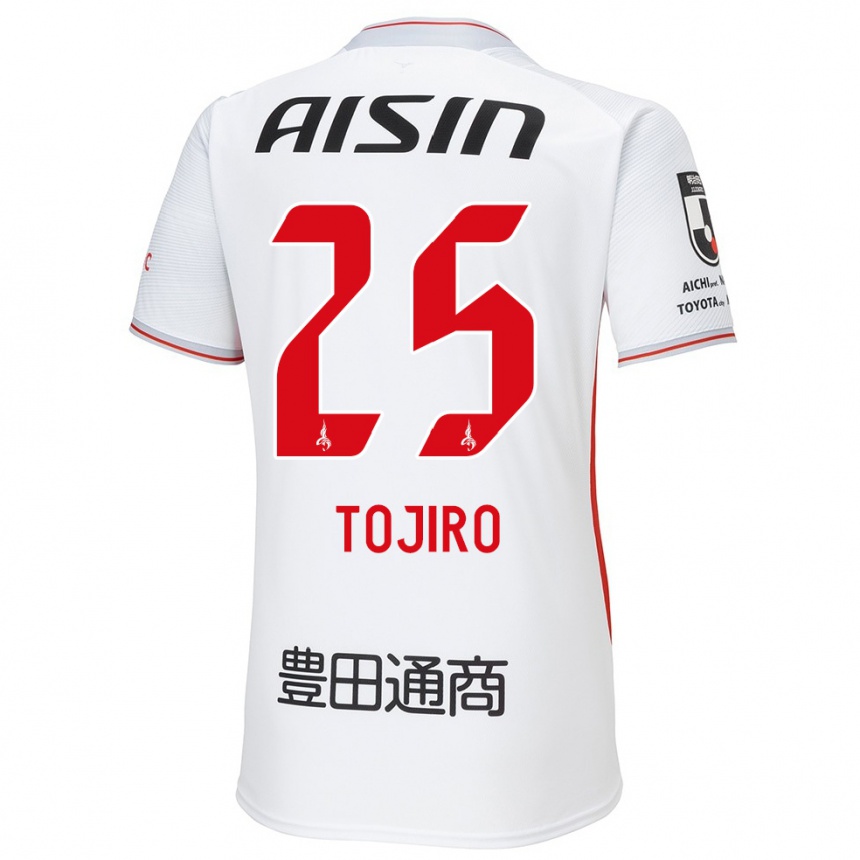 Vyrai Tojiro Kubo #25 Balta Geltona Raudona Išvykos Marškinėliai 2024/25 T-Shirt