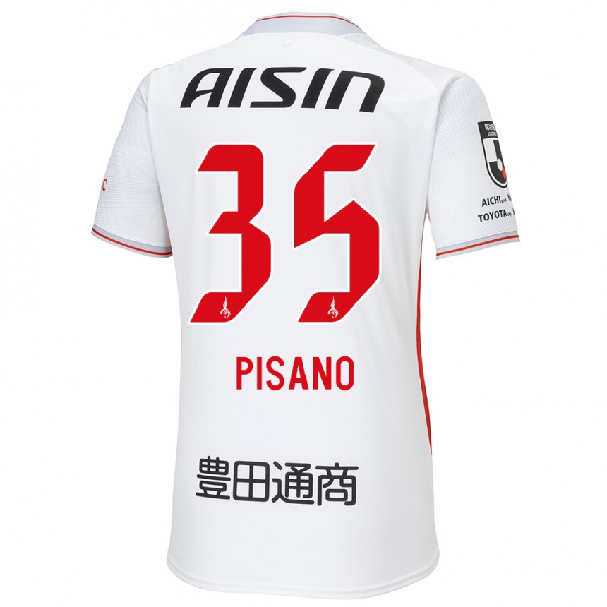 Vyrai Alexandre Pisano #35 Balta Geltona Raudona Išvykos Marškinėliai 2024/25 T-Shirt