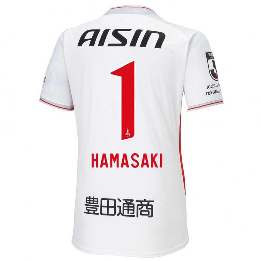 Vyrai Shiki Hamasaki #1 Balta Geltona Raudona Išvykos Marškinėliai 2024/25 T-Shirt