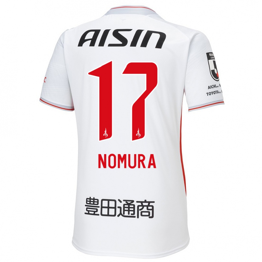 Vyrai Yuto Nomura #17 Balta Geltona Raudona Išvykos Marškinėliai 2024/25 T-Shirt