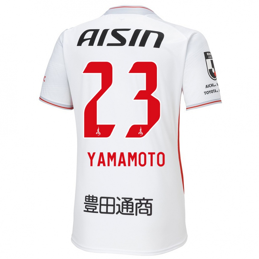 Vyrai Haruki Yamamoto #23 Balta Geltona Raudona Išvykos Marškinėliai 2024/25 T-Shirt