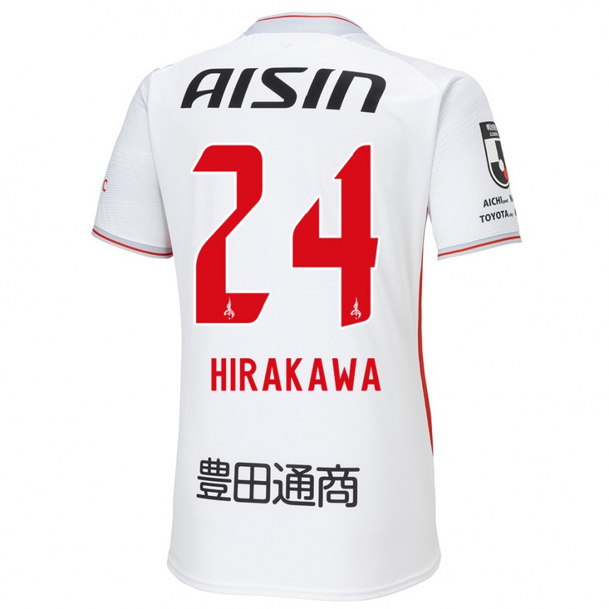 Vyrai Haruto Hirakawa #24 Balta Geltona Raudona Išvykos Marškinėliai 2024/25 T-Shirt