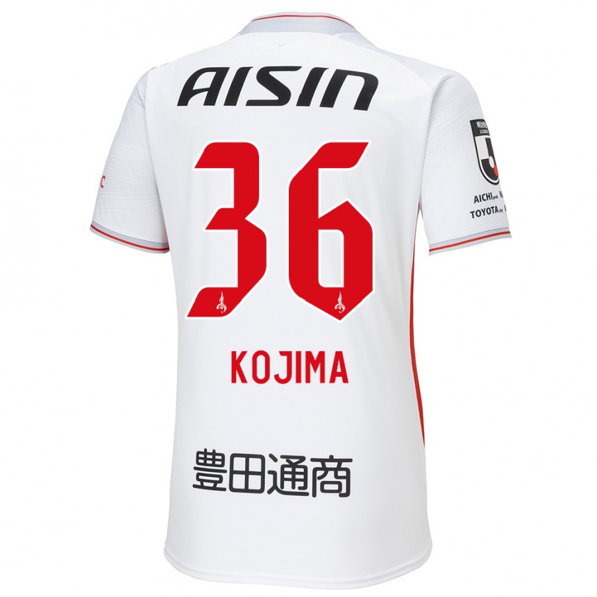 Vyrai Aoto Kojima #36 Balta Geltona Raudona Išvykos Marškinėliai 2024/25 T-Shirt