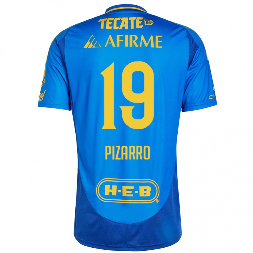 Vyrai Guido Pizarro #19 Mėlyna Geltona Išvykos Marškinėliai 2024/25 T-Shirt