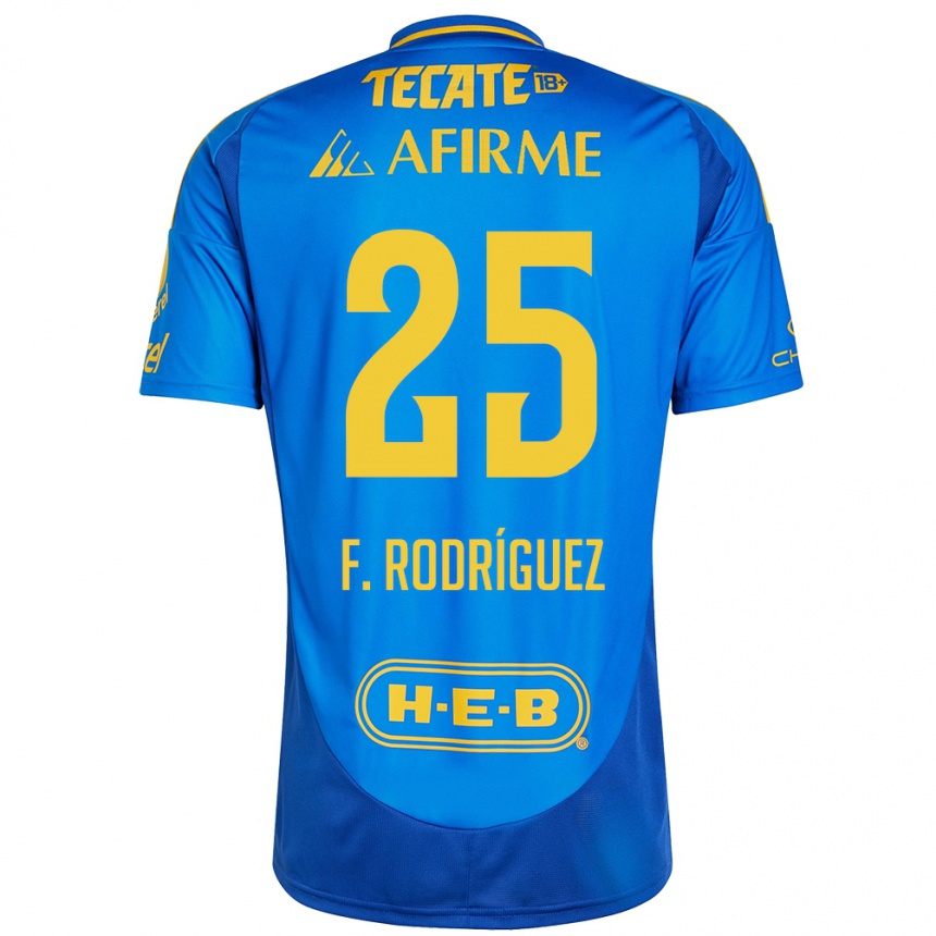 Vyrai Felipe Rodríguez #25 Mėlyna Geltona Išvykos Marškinėliai 2024/25 T-Shirt