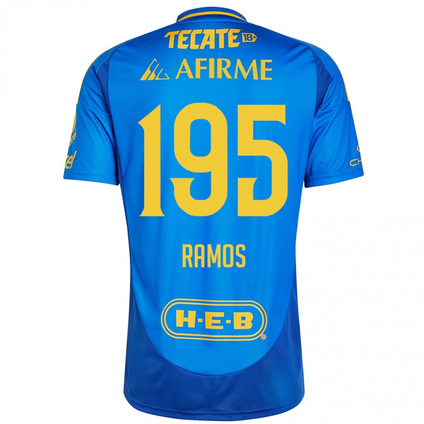 Vyrai Rodrigo Ramos #195 Mėlyna Geltona Išvykos Marškinėliai 2024/25 T-Shirt