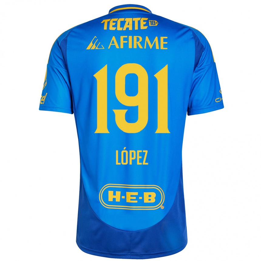 Vyrai Adrián López #191 Mėlyna Geltona Išvykos Marškinėliai 2024/25 T-Shirt