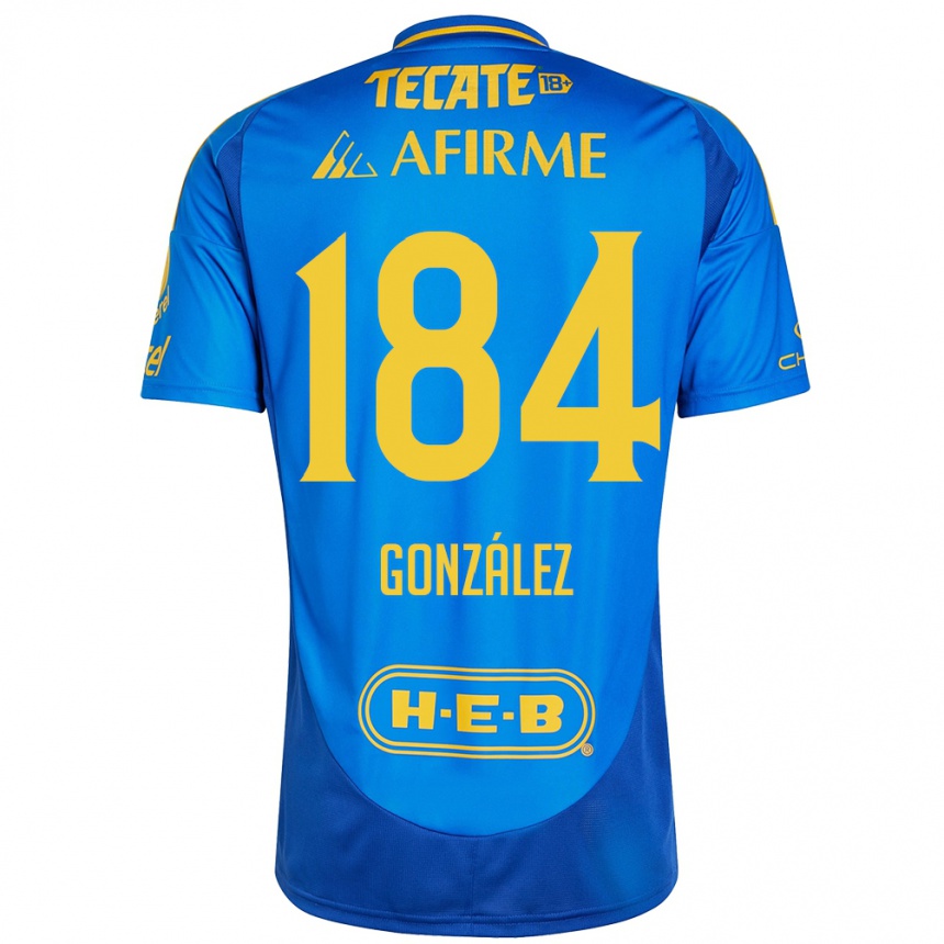 Vyrai Erick González #184 Mėlyna Geltona Išvykos Marškinėliai 2024/25 T-Shirt