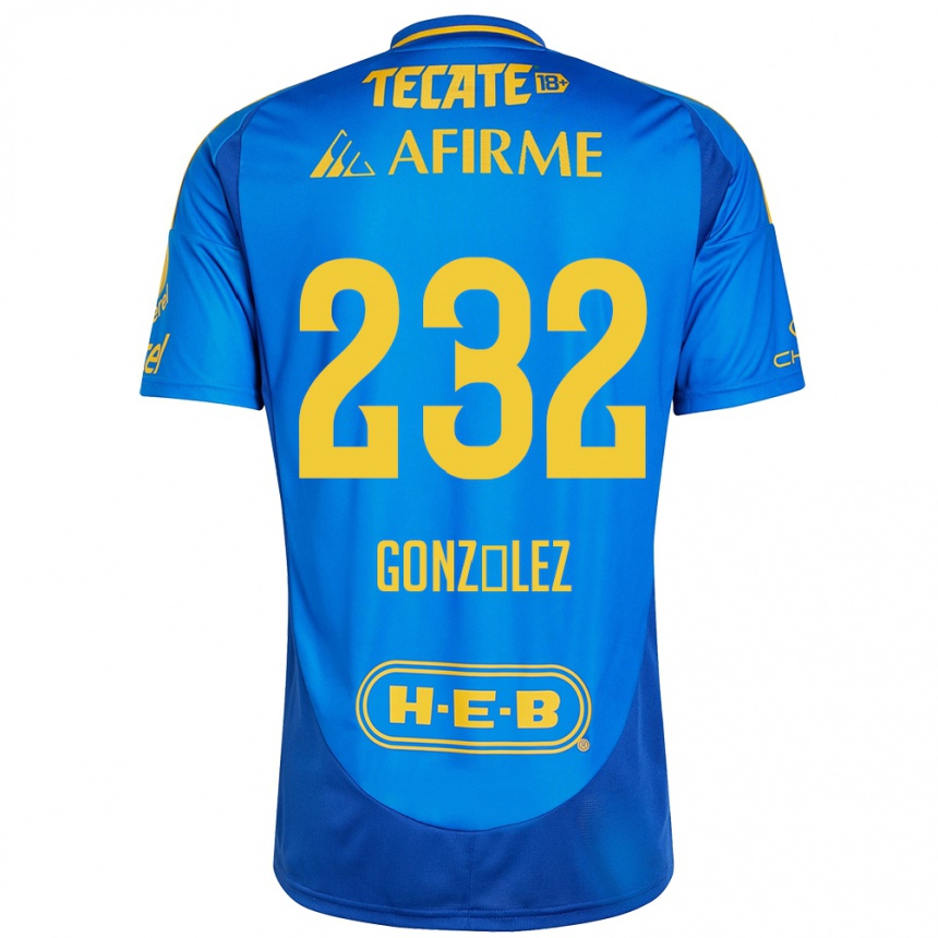 Vyrai César González #232 Mėlyna Geltona Išvykos Marškinėliai 2024/25 T-Shirt