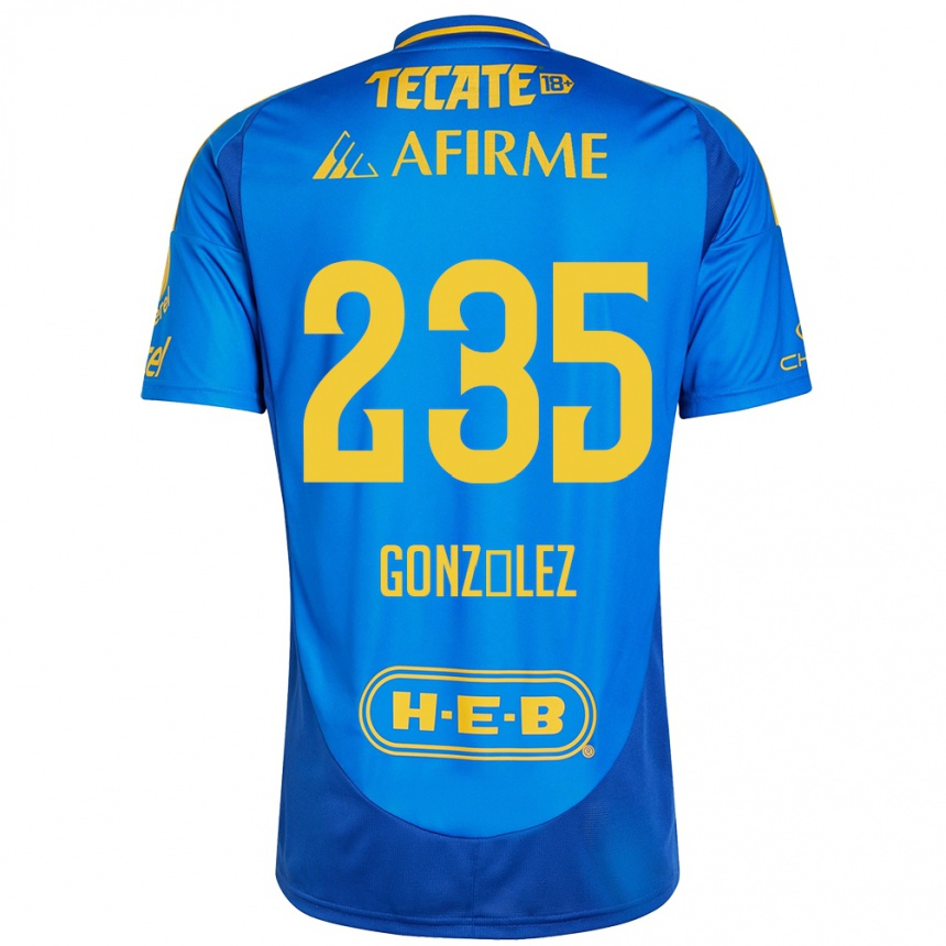 Vyrai Mauricio González #235 Mėlyna Geltona Išvykos Marškinėliai 2024/25 T-Shirt