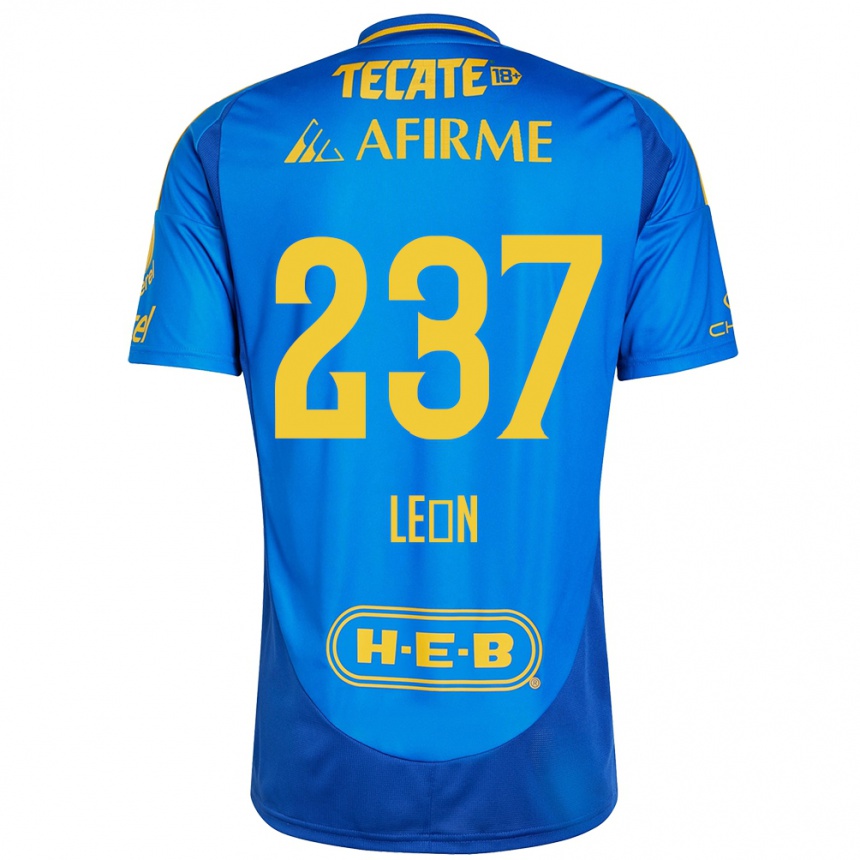 Vyrai Gabriel León #237 Mėlyna Geltona Išvykos Marškinėliai 2024/25 T-Shirt