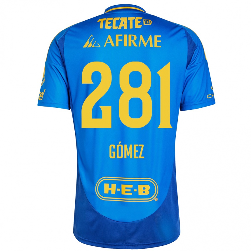 Vyrai Luis Gómez #281 Mėlyna Geltona Išvykos Marškinėliai 2024/25 T-Shirt