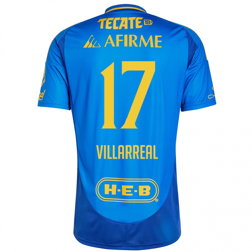 Vyrai Natalia Villarreal #17 Mėlyna Geltona Išvykos Marškinėliai 2024/25 T-Shirt