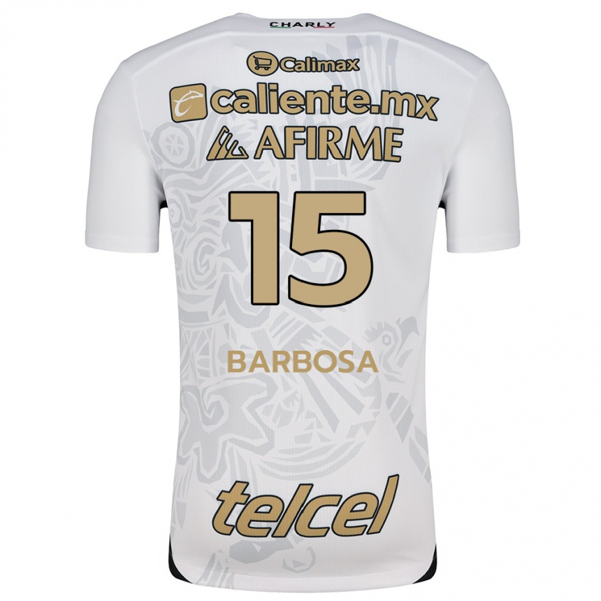 Vyrai Diego Barbosa #15 Balta Juoda Išvykos Marškinėliai 2024/25 T-Shirt