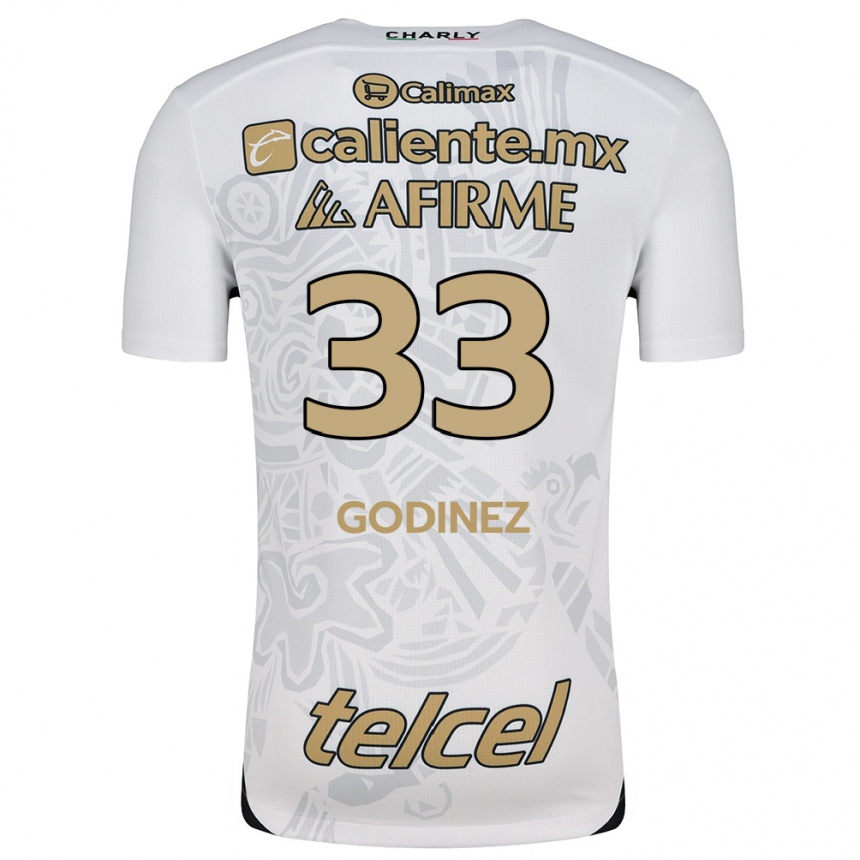 Vyrai Rodrigo Godínez #33 Balta Juoda Išvykos Marškinėliai 2024/25 T-Shirt