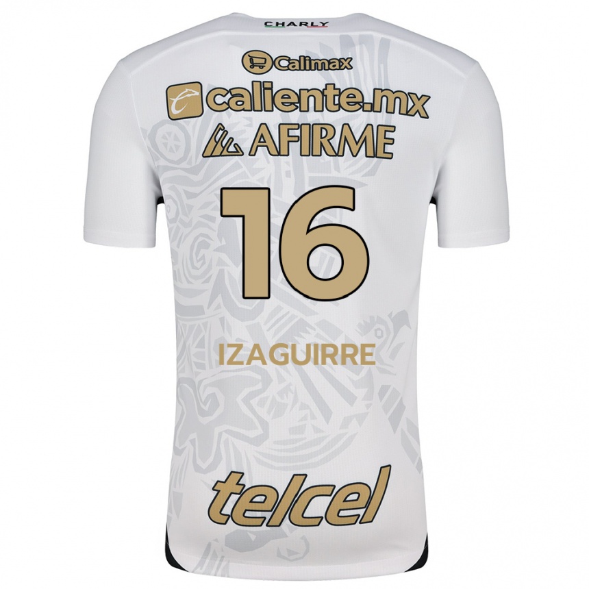 Vyrai Estefanía Izaguirre #16 Balta Juoda Išvykos Marškinėliai 2024/25 T-Shirt