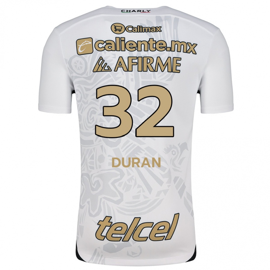 Vyrai Ailed Duran #32 Balta Juoda Išvykos Marškinėliai 2024/25 T-Shirt