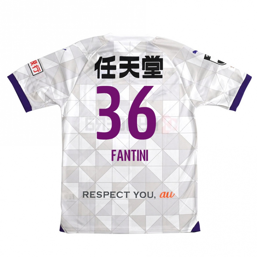 Vyrai Akira Fantini #36 Balta Violetinė Išvykos Marškinėliai 2024/25 T-Shirt